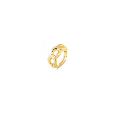 Spero London Women's Gold Chunky Three Chain Sterling Silver Adjustable Statement Ring