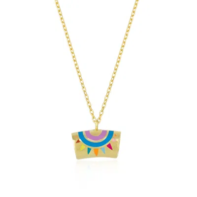 Spero London Women's Gold Enamel Mystic Sterling Silver Pendant Necklace