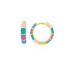 Spero London Women's Gold Enamel Rainbow Sterling Silver Hoop Earring In Gold