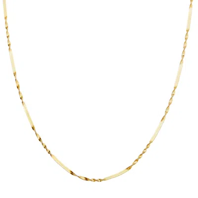 Spero London Women's Gold Half Twisted Sterling Silver Chain Necklace Singapore Chain