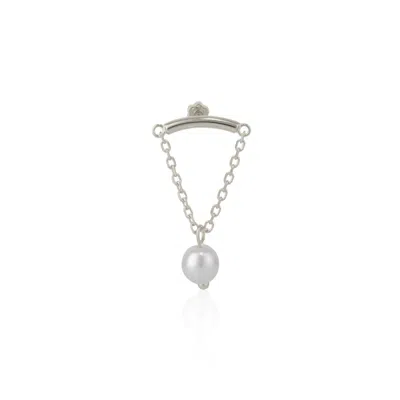Spero London Women's Gold Pearl Drop Sterling Silver Piercing - Silver