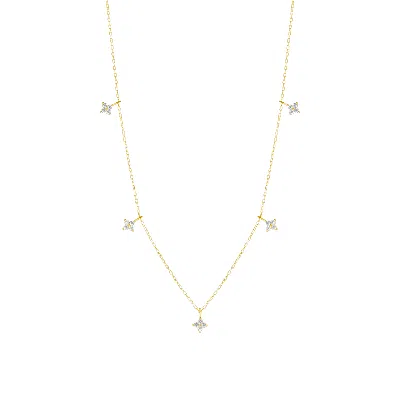 Spero London Women's Gold Plated Sterling Silver Four Leaf Clover Necklace