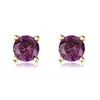 Spero London Women's Gold / Purple 9ct Gold Amethyst Stud Earrings In Multi