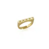 Spero London Women's Gold Pyramid Adjustable Sterling Silver Ring In Gold