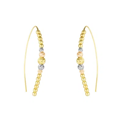 Spero London Women's Gold / Rose Gold / Silver Beaded Pull Through Sterling Silver Earrings - Rose Gold - Silver 
