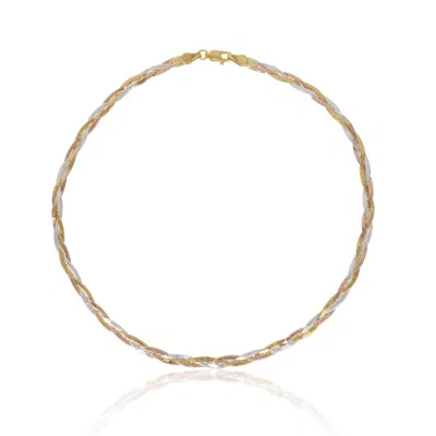 Spero London Women's Gold / Rose Gold / Silver Gold Rose Gold & Silver Spiral Sterling Silver Flat Necklace In Multi
