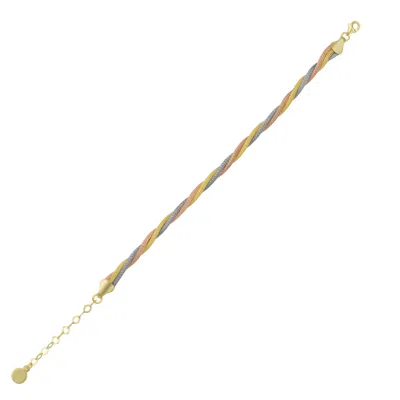 Spero London Women's Gold / Rose Gold / Silver Twisted Rope Three Color Gold Rose Gold Sterling Silver Handcrafte In Multi