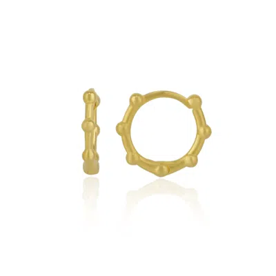 Spero London Women's Gold Seven Bead Sterling Silver Hoop Earrings