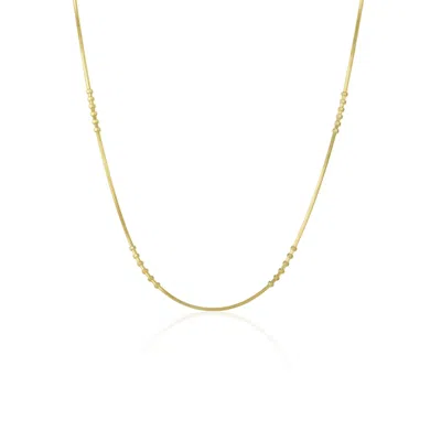 Spero London Women's Gold Six Beads Sterling Silver Necklace Chain