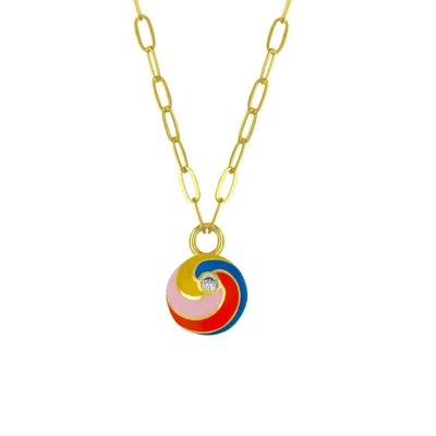 Spero London Women's Gold Spiral Enamel Sterling Silver Necklace