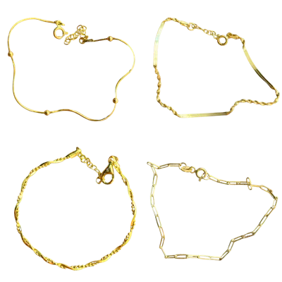Spero London Women's Gold Sterling Silver Bracelet Layering Set