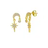 Spero London Women's Gold Sterling Silver Dangle Drop Northernstar Stud Earring In Gold