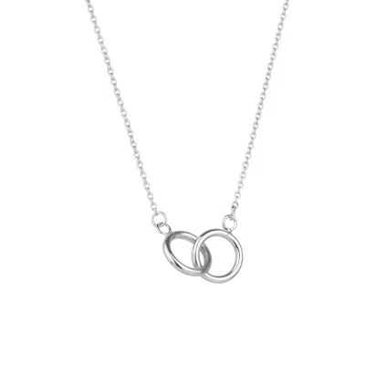 Spero London Women's Gold Sterling Silver Interlink Circles Necklace - Silver