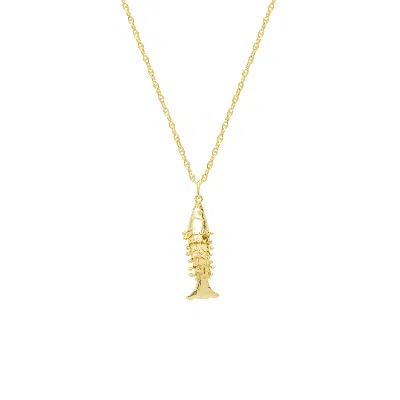 Spero London Women's Gold Sterling Silver Mariner Anchor Chain Sardinia Fish Necklace