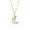 Spero London Women's Gold Sterling Silver Mother Of Pearl Moon & Star Pendant Necklace