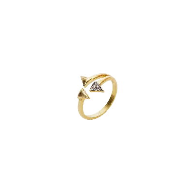 Spero London Women's Gold Sterling Silver Multiple Triangle Adjustable Ring