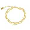 Spero London Women's Gold Sterling Silver Paperclip & Beaded Twisted Chain Bracelet