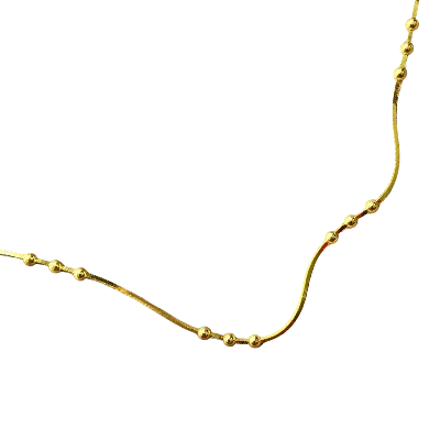 Spero London Women's Gold Three Bead Sterling Silver Chain Satellite Necklace