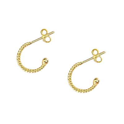 Spero London Women's Gold Twisted Bead End Sterling Silver Earrings