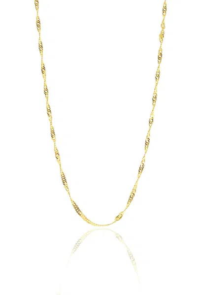 Spero London Women's Gold Twisted Curb Singapore Sterling Silver Chain Adjustable Size