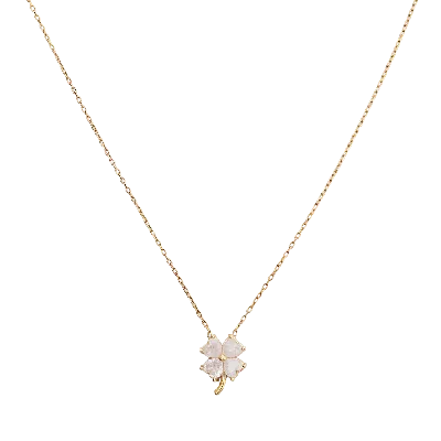Spero London Women's Gold / White Four Leaf Clover Sterling Silver Necklace - Gold In Multi