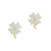 Spero London Four Leaf Clover Sterling Silver Stud Earrings In Multi