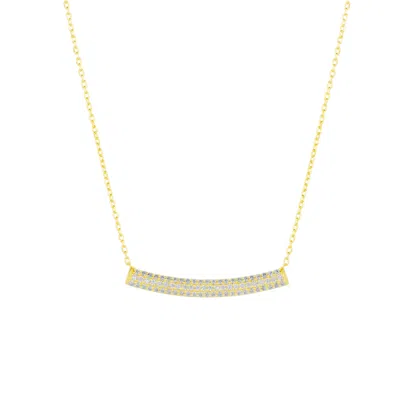 Spero London Women's Gold / White Sterling Silver Concave Bar Necklace - White - Gold In Multi