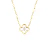 Spero London Women's Gold / White White Enamel Four Leaf Clover Necklace With Gemstone In Sterling Silver - Gold In Multi
