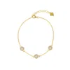Spero London Women's Gold / White White Opal Jewelled Sterling Silver Bracelet Gold Vermeil In Multi
