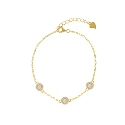 Spero London Women's Gold / White White Opal Jewelled Sterling Silver Bracelet Gold Vermeil In Multi