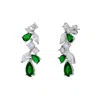Spero London Women's Green / Silver Fancy Green Drop Tree Branch Earring In Multi