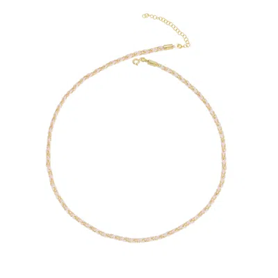 Spero London Women's Handmade Rope Braided Sterling Silver Beaded Chain Necklace In Pink