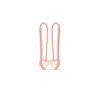 Spero London Women's Heart Beaded Safety Pin Sterling Silver Earring - Rose Gold In Gold