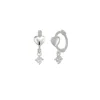 Spero London Women's Heart Huggie Hoop Sterling Silver Drop Earring - Silver In Silver