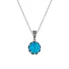 Spero London Round Opal High Quality Sterling Silver Pendant Necklace In Metallic