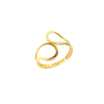 Spero London Women's Intercepting Circles New Sterling Silver Ring - Gold