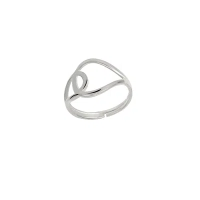 Spero London Women's Intercepting Circles Sterling Silver Statement Signature Ring - Silver