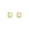 Spero London Women's Irregular Baguette Ear Cuff No Piercing Sterling Silver - Pair - Gold