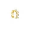 Spero London Women's Irregular Baguette Ear Cuff No Piercing Sterling Silver - Single - Gold