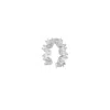 Spero London Women's Irregular Baguette Ear Cuff No Piercing Sterling Silver - Single - Silver