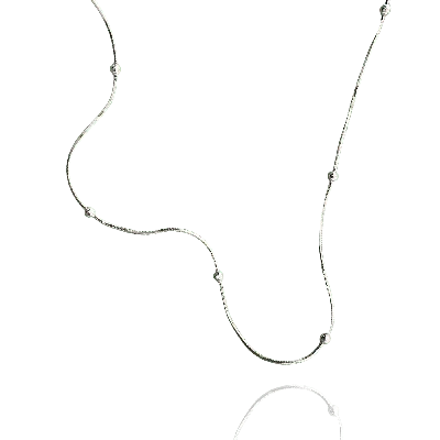 Spero London Women's Italian Fine Chain Sterling Silver Satellite Beaded Necklace - Silver