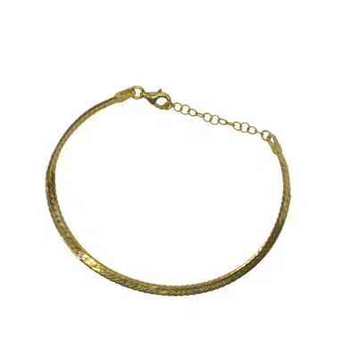 Spero London Women's Italian Sterling Silver Herringbone Bracelet - Gold