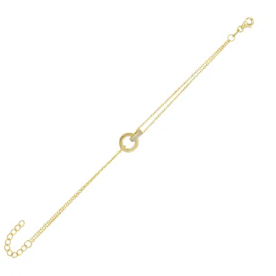 Spero London Women's Jewelled Interlink Bracelet Sterling Silver In Gold