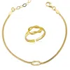 Spero London Women's Knot Bracelet & Ring Set In Sterling Silver - Gold In Gold