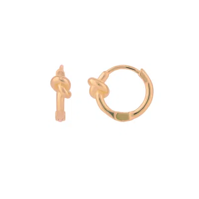 Spero London Women's Knot Hoop Sterling Silver Earring - Rose Gold