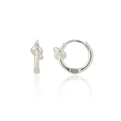 Spero London Women's Knot Hoop Sterling Silver Earring - Silver