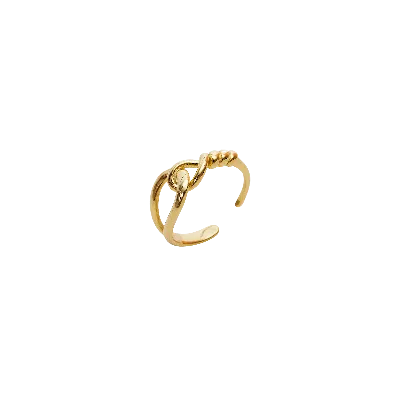 Spero London Women's Knotted Circles Sterling Silver Adjustable Ring - Gold