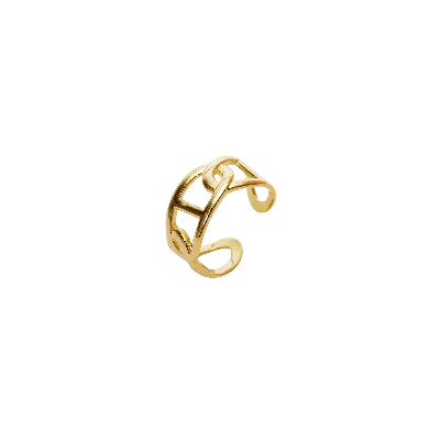 Spero London Women's Large Chain Ring Sterling Silver - Gold