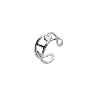 Spero London Women's Large Chain Ring Sterling Silver  - Silver