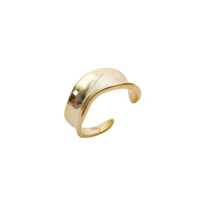 Spero London Women's Large Contour Stack Sterling Silver Ring - Gold